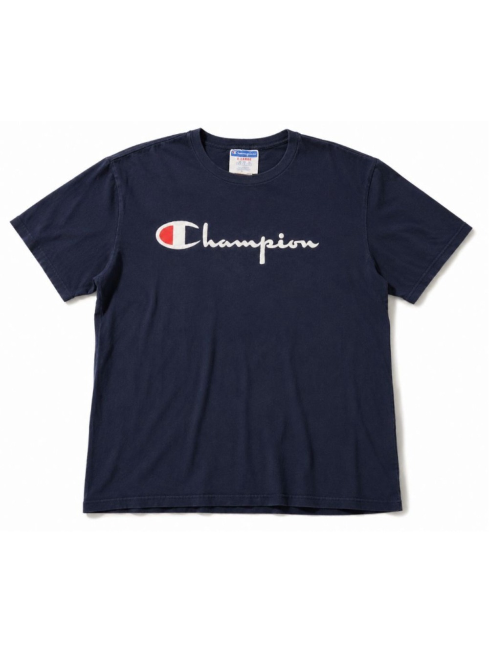 Vintage Champion Navy Blue T-Shirt Men's XL Embroidered Logo Cotton USA Casual